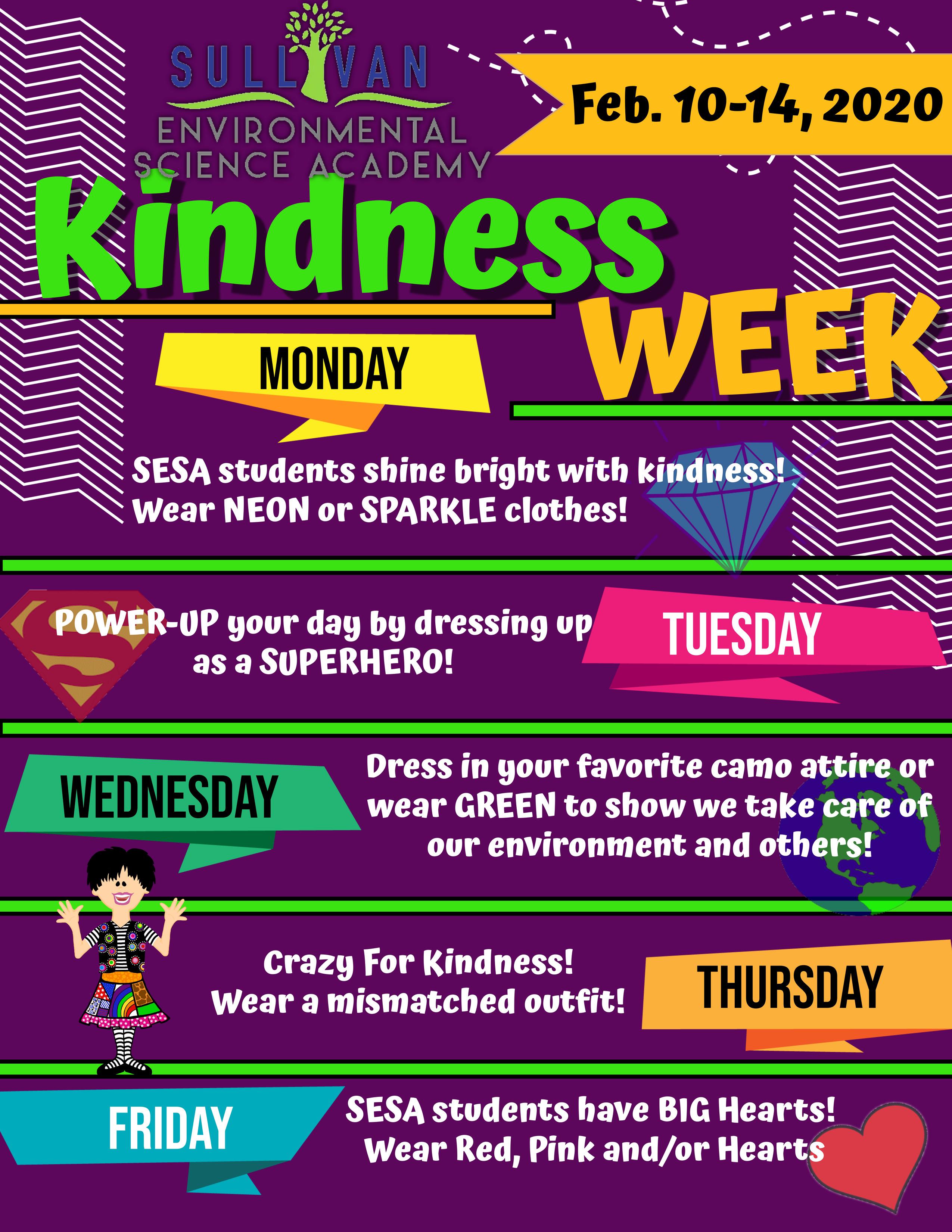 SESA Kindness Week Sullivan Environmental Science Academy